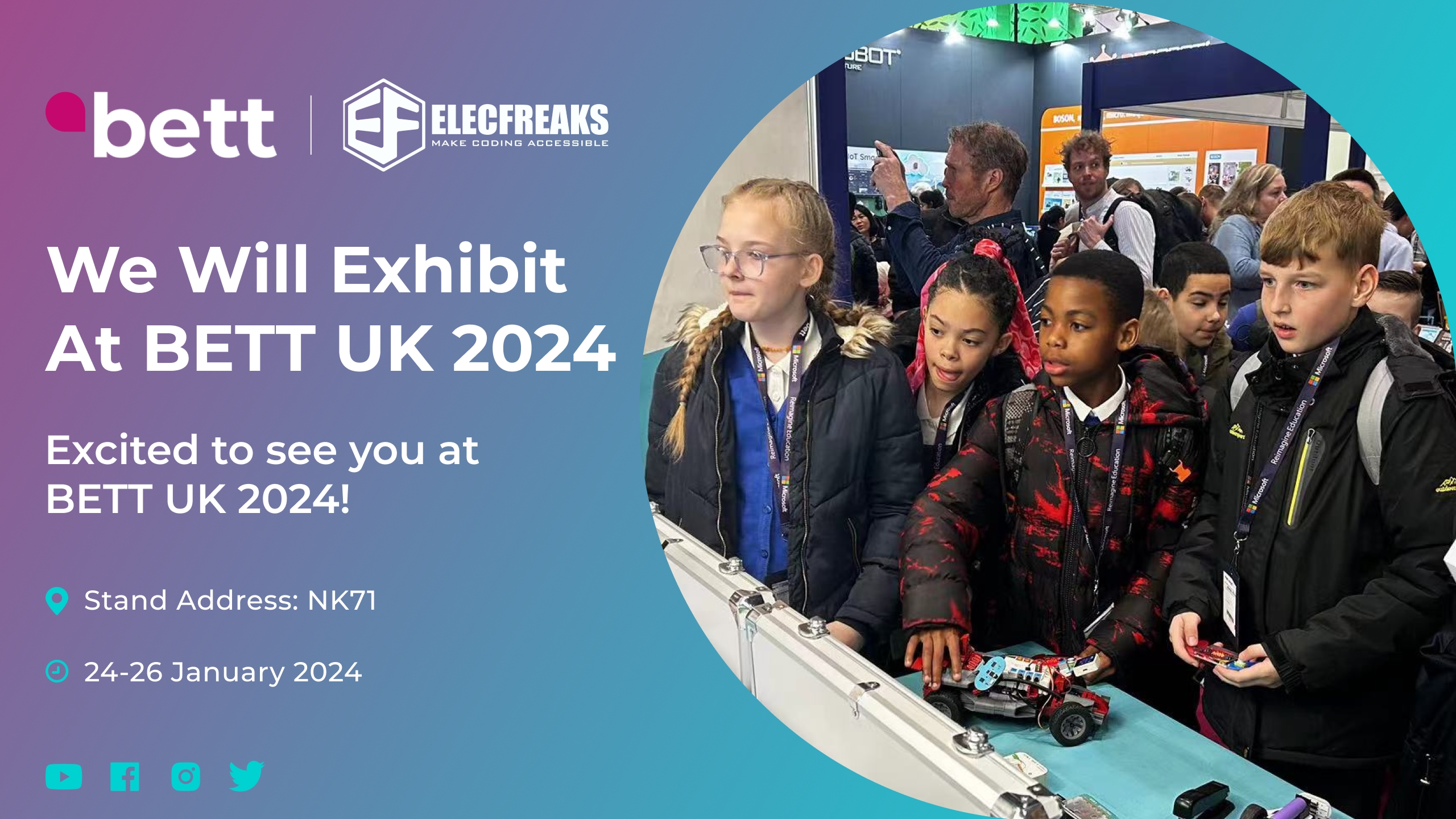 ELECFREAKS will participate in the BETT exhibition in the UK from January 24th to 26th