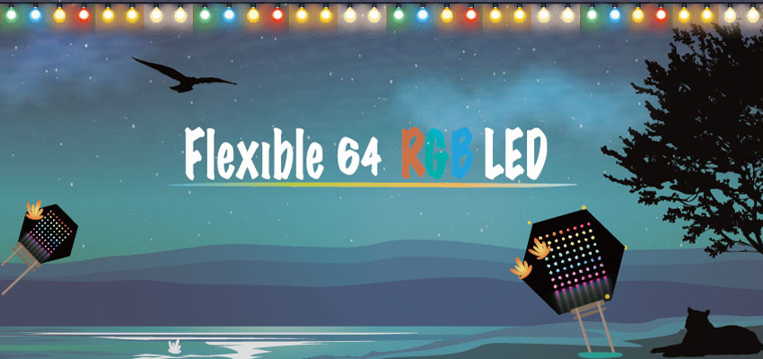 Flexible 64 RGB LED 8*8 Rainbow Gradient